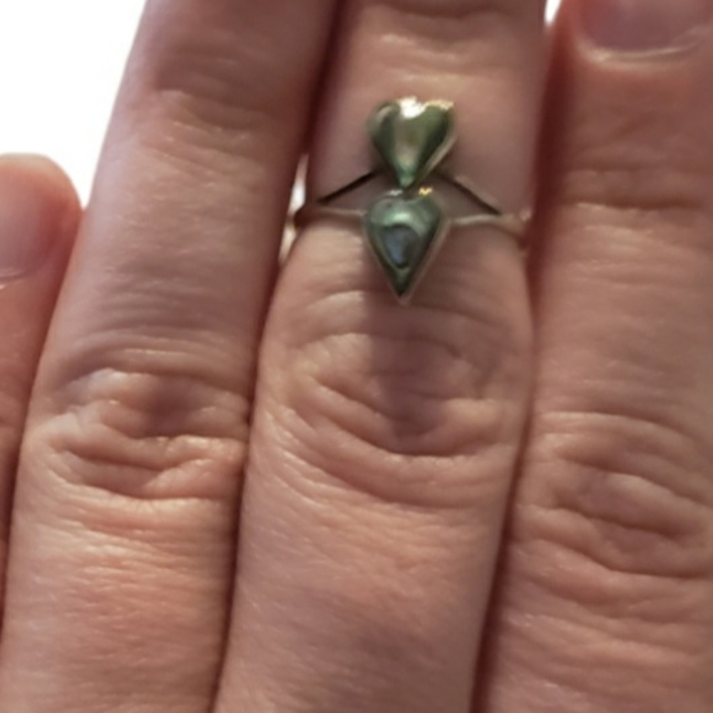 Abalone Mexico Vintage Midi Pinky Sterling Silver Ring Size 4.25